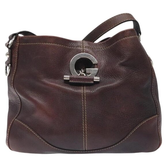 GUCCI Shoulder Bag Leather Brown Silver 247400 Auth ep9062 - Picture 2 of 16